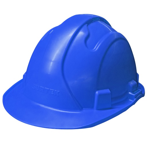 [CASZ] Casco de seguridad con ajuste de intervalos de 4 puntos, color azul Surtek