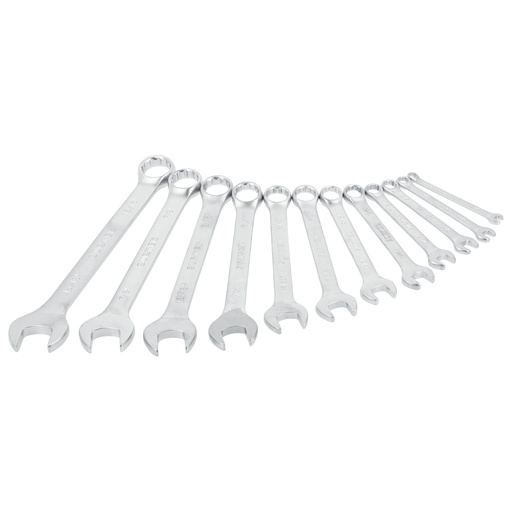 [F12MR] Juego de llaves combinadas satinadas métricas, 12 puntas, 12 piezas en rack Surtek