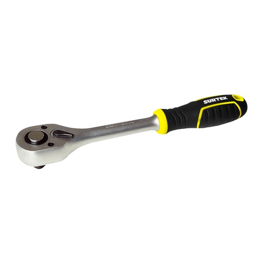 [F4450X] Matraca reversible con mango bimaterial, quick release, para dado cuadro de 1/4" Surtek