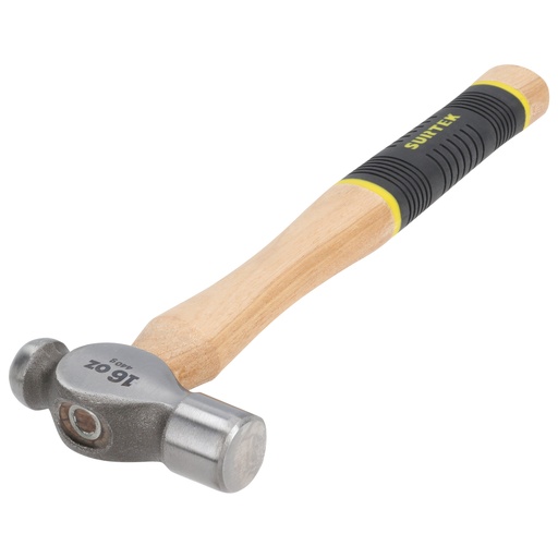 [16SG] Martillo pulido de bola con mango de madera con grip de 13", 16 oz Surtek