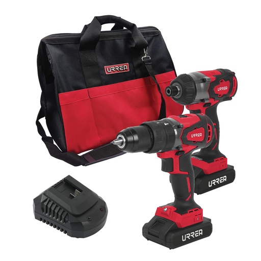 [JHI1] Juego de rotomartillo y atornillador de impacto a batería Li-ion 20 V, 2 piezas en mochila Urrea