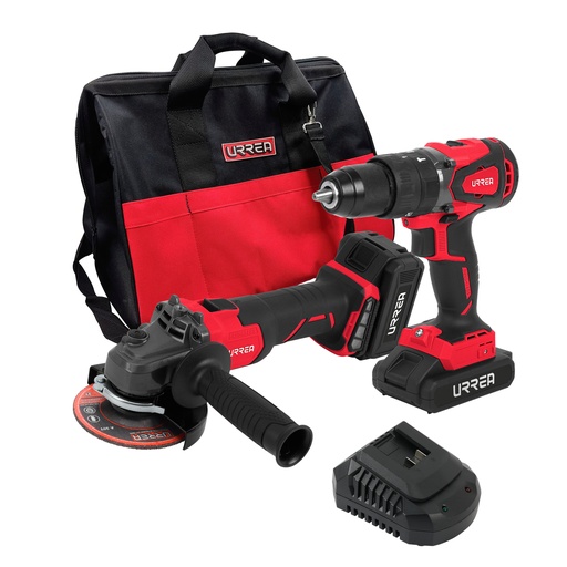 [JHI3] Juego de rotomartillo y esmeriladora de impacto a batería Li-ion 20 V, 2 piezas, en mochila Urrea