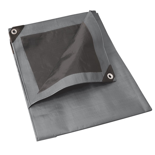 [LR5X7] Lona de polietileno reforzada color gris, 5 x 7 m Surtek