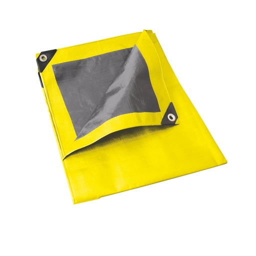 [LE2X3A] Lona de polietileno color amarillo con fondo plata, 2 x 3 m Foy