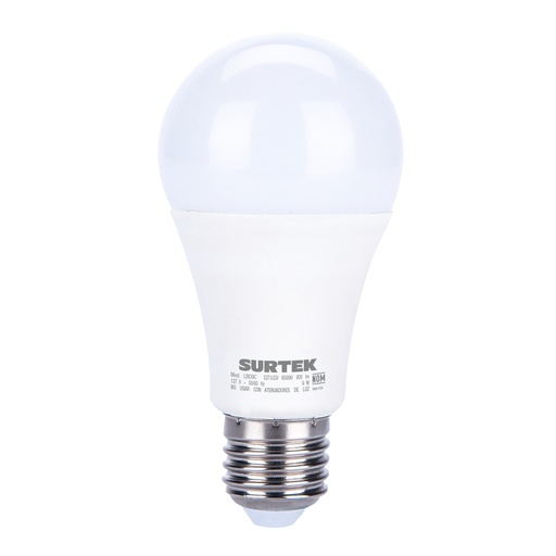 [LBD9C] Lámpara de LED tipo bulbo A19, 9 W luz de día con sensor crepuscular Surtek