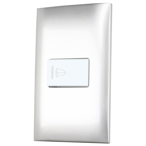 [P418P] Placa para timbre 1/3, línea Americana, color plata Surtek