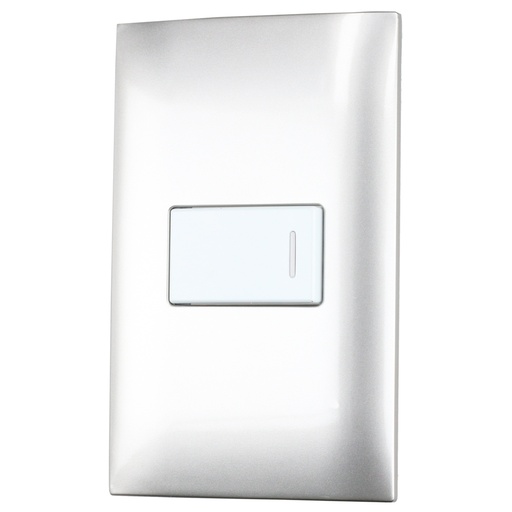 [P419P] Placa 1 Interruptor 1/3, línea  Americana, color plata Surtek