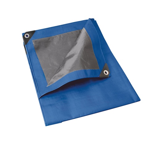 [L3X3Z] Lona de polietileno color azul con fondo plata, 3 x 3 m Foy