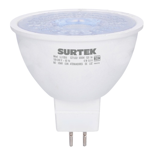 [LL5D6] Lámpara de LED tipo GU5.3, 6 W luz de día Surtek