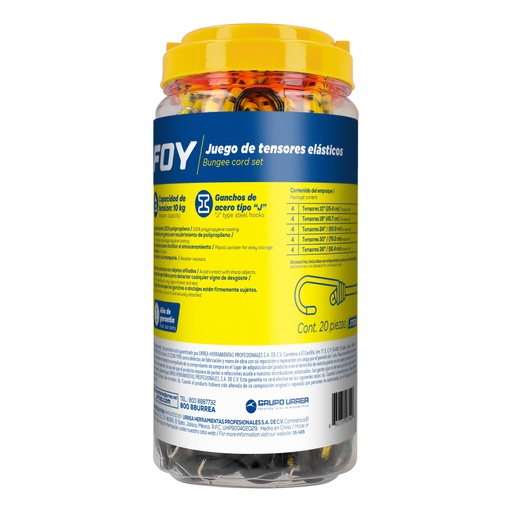 [JTE20] Juego tensores elast 20pz Foy