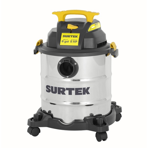 [AS606] Aspiradora de acero inoxidable 6 galones, 4 HP Surtek