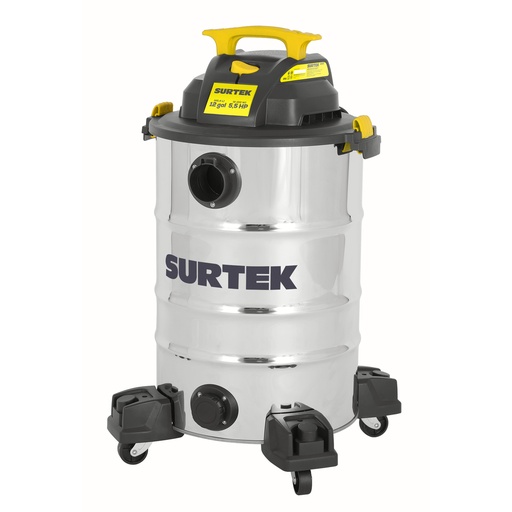 [AS612B] Aspiradora de acero inoxidable 12 galones, 5.5 HP Surtek