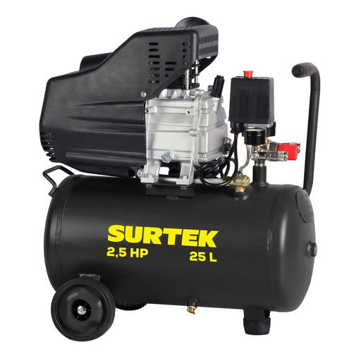 [CMP525] Compresor de aire eléctrico lubricado 25 Lt 2.5 HP, 120 V Surtek