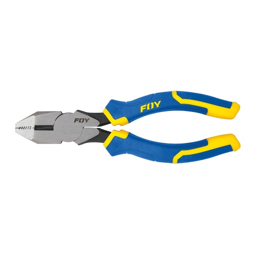 [PE8LA] Pinza para electricista con mango bimaterial corte lateral de 8" Foy