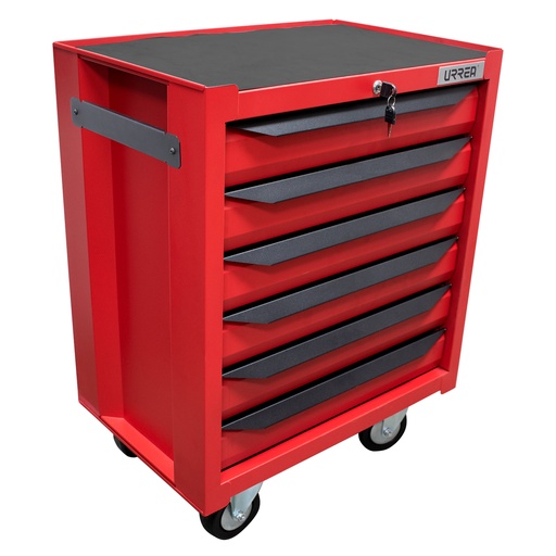 [IN27M6] Gabinete móvil con 6 gavetas color rojo y negro 27" serie IN Urrea