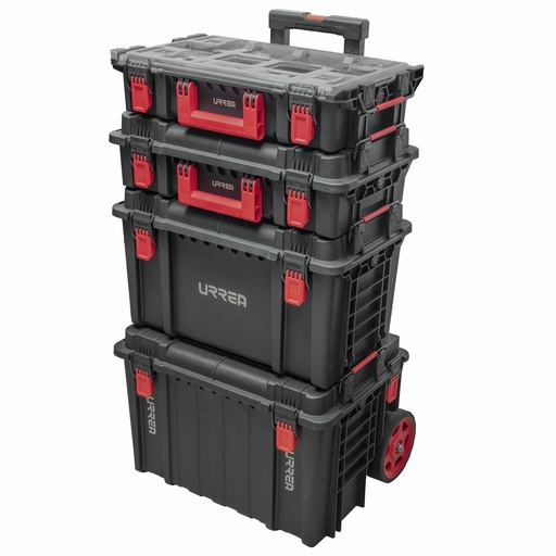 [JCMI4] Juego de cajas modulares plásticas color negro 22", 4 piezas Urrea