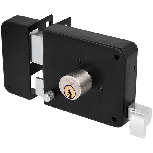 [43CS] Cerradura de sobreponer función instala fácil, negro, izquierda, llave estándar, en caja Lock